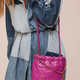 Blue Denim Patchwork Long Sleeves Mini Dress / DOLCE & GABBANA - Size 36