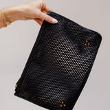 Black Perforated Leather POPOCHE L Clutch / JEROME DREYFUSS