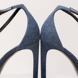 Blue Denim BEA Heeled Sandals / SAINT LAURENT - Size 40