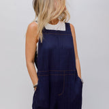 Indigo Blue PLEATS PLEASE Soft Denim Jumpsuit / ISSEY MIYAKE - Size 6