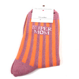 "SUPER MOM" Striped Lurex Socks - Size 36 - 40