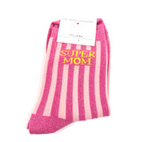 "SUPER MOM" Striped Lurex Socks - Size 36 - 40