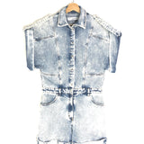 Acid Wash Denim MONDELAN Tailored Panels Snap-Button Playsuit / IRO - Size 36