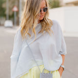 Almond Cotton -Silk Blend Oversized Top / CROSSLEY - Size S