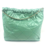 Almond Green 22 Quilted Hobo Bag / CHANEL