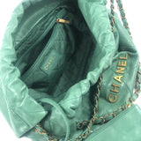 Almond Green 22 Quilted Hobo Bag / CHANEL