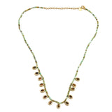 Amazonite Beads with Tiger's Eye Charms Necklace