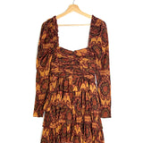 Amber NAIYA Lurex-Cotton Blend Tiered Long Sleeves Mini Dress / ULLA JOHNSON - Size US 4