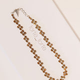 Ambre Crystal Gem Brass Choker Necklace / FORTE_FORTE - One Size