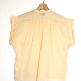 Apricot Sheer Cotton Short Sleeves Blouse / FORTE_FORTE - Size 0