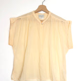 Apricot Sheer Cotton Short Sleeves Blouse / FORTE_FORTE - Size 0