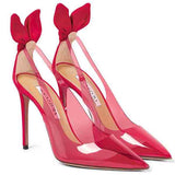 Fuchsia Bow Tie 105mm Plexi Pumps / AQUAZZURA - Size 38.5