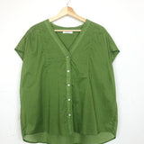 Avocado Green Cotton Blouse - model BASTIA / BELLA JONES - Size 2