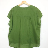 Avocado Green Cotton Blouse - model BASTIA / BELLA JONES - Size 2