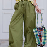 Avocado Green Palazzo Pants - One Size