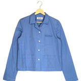 Azzurro Blue Button-down Poplin Long Sleeves Shirt / MIU MIU - Size 36