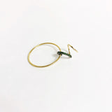 14K Yellow Gold Tsavorite Drop Earring - model DARCY BLANC / MARIA BLACK