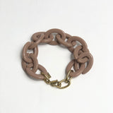 Dark Beige Acrylic Chain Link Bracelet / MILE MILA