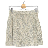 Beige and Silver YAMAS Metallic Jacquard Skirt / IRO - Size 38