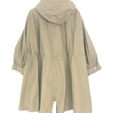 Beige BEE Embroidered Cotton Hooded Coat / CHRISTIAN DIOR - Size XS