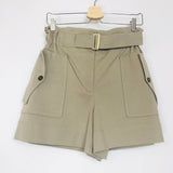 Beige Belted High Waist Shorts / ALBERTA FERRETTI - Size 36