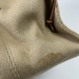 Beige Canvas Leather Anagram Cushion Tote Bag / LOEWE