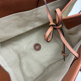 Beige Canvas Leather Anagram Cushion Tote Bag / LOEWE