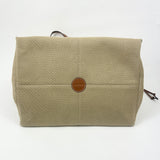 Beige Canvas Leather Anagram Cushion Tote Bag / LOEWE