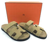 Beige CHYPRE Suede Sandals / HERMES - Size 39