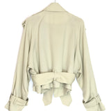 Beige Concrete SIMONA Cropped Trench Coat / THE FRANKIE SHOP - Size XS
