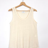 Beige Cream Linen Tank Top - One Size