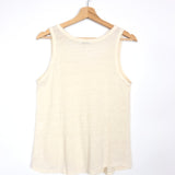 Beige Cream Linen Tank Top - One Size