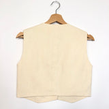 Beige Cropped Linen-blend Vest / SANDRO - Size 1