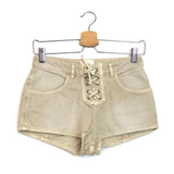 Beige DELMA Denim Lace Up Mini Shorts / ISABEL MARANT - Size 34