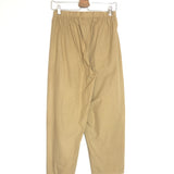 Beige Elastic Waist Cotton Pants - One Size