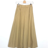 Beige Elastic Waist Palazzo Cotton Pants - One Size