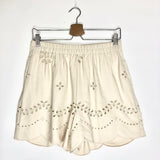 Beige English Embroidered Shorts / OBJECT - Size 38