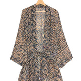 Beige Floral NAJM Belted Kimono / VOYAGE 102 - Size S
