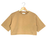 Beige GUPO Cropped Organic Cotton T-shirt / LOULOU STUDIO - Size S