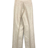Beige Hue Pinstriped Linen Trousers / MAX MARA - Size 40
