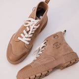 Beige ITINERAIRE Suede Ankle Boots / HERMES - Size 38.5
