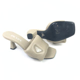 Beige Logo Soft Padded Leather Sandals / PRADA - Size 39