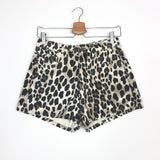 Beige Leopard Print Shorts