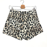 Beige Leopard Print Shorts