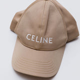Beige Logo Embroidered Baseball Cap / CELINE - Size S