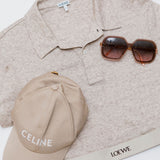 Beige Logo Embroidered Baseball Cap / CELINE - Size S