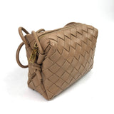 Beige LOOP Mini Intrecciato Leather Camera Crossbody Bag / BOTTEGA VENETA