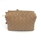 Beige LOOP Mini Intrecciato Leather Camera Crossbody Bag / BOTTEGA VENETA
