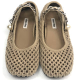 Beige Macrame Flat Ballerinas / MIU MIU - Size 37