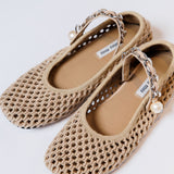 Beige Macrame Flat Ballerinas / MIU MIU - Size 37